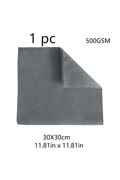 Choice1 منشفة تنظيف سيارات رمادية اللون، مقاس 30×30 سم، وزن 500 غرام/متر مربع...