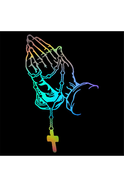 choice2 ملصق ملون لهيكل السيارة، على شكل يد بوذا، خرزة صلاة، إيماءة صلاة مقدس...