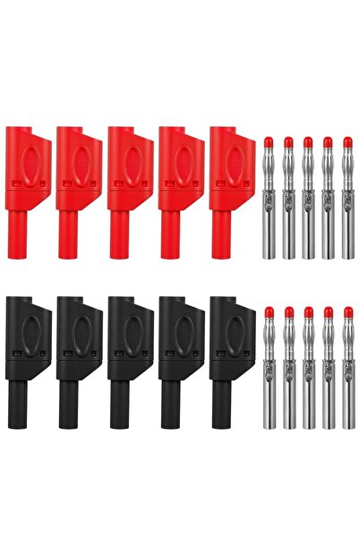 Choice مجموعة من 10 موصلات موز خضراء زيتونية مقاس 4 مم، قابلة للتكديس، معزولة...