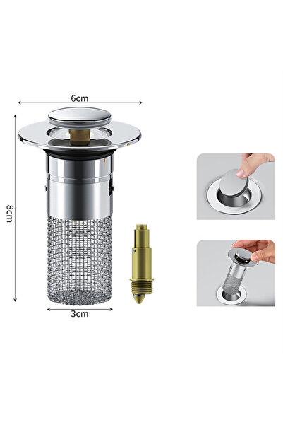 Choice فلتر تصريف أرضي متعدد الوظائف طويل ذو قلب بلاستيكي، مناسب لأحواض الغسي...