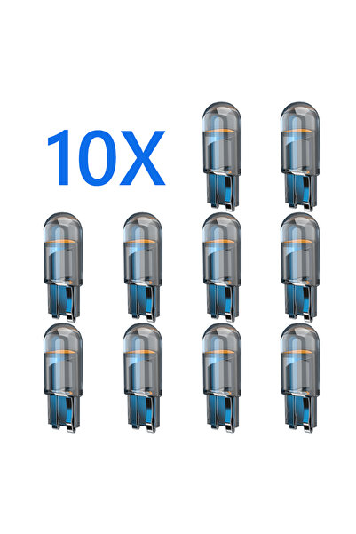 Choice1 10pcs White 1pc W5W Led T10 Car Light COB Glass 6000K White Auto Auto...