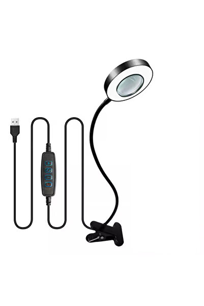Choice1 Black 10X Magnifying Glass with 3 Color Modes LED Lighted Desk Lamp w...