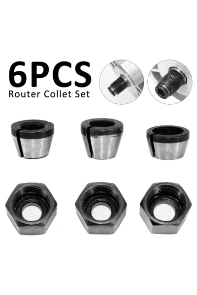 Choice1 B set 6pcs 6/8/12pcs Router Collet Chuck 6mm 6.35mm 8mm High Precisio...