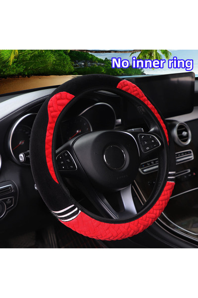 Choice Black red Super soft plush ear winter warm-hand car rimless steering w...