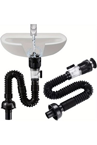 Choice Bathroom sink drain kit, metal P-type sink drain pipe, suitable for 1-...