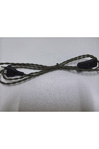 Choice سلك طاقة عتيق من القماش المنسوج، بلون أخضر عسكري، بطول مترين، يعمل بتي...