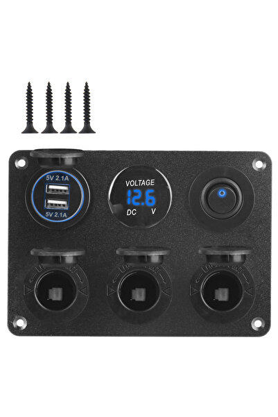 Choice شاحن USB مزدوج أزرق 12 فولت، مقبس ولاعة سجائر، مخرج طاقة، مؤشر LED، مق...