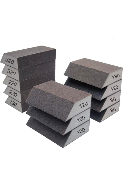 Choice مجموعة إسفنجات ورق الصنفرة (6 قطع) - 120 حبيبة - 6 قطع / 12 قطعة - 80/...