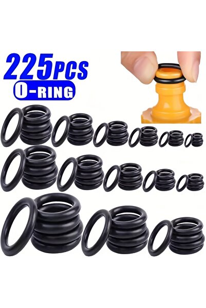 Choice ٢٢٥ قطعة في العبوة: طقم حلقات مانعة للتسرب متينة للسيارات والآلات، مثا...