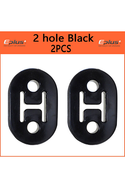 Choice8 قطعتان من دعامات تثبيت أنابيب العادم للسيارات، سوداء اللون، بفتحتين، ...