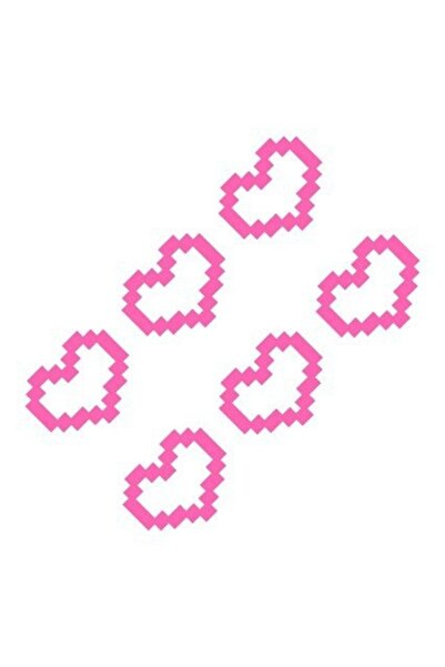 Choice pink 6PCS Mosaic Heart-shaped Pixel Heart-shaped Car Window Decoration...