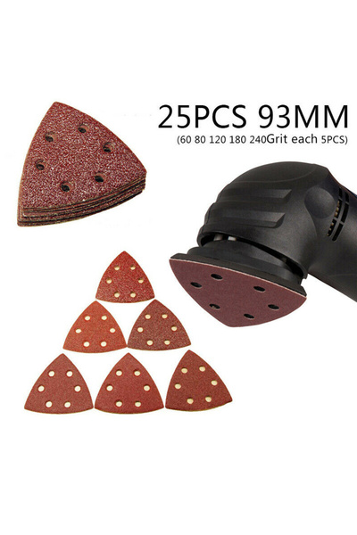 Choice مجموعة من 25 قطعة من ورق الصنفرة مقاس 93 مم، بدرجات خشونة 60/80/120/18...