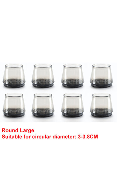 Choice أغطية سيليكون سوداء كبيرة الحجم لأرجل الكراسي، 8 قطع/مجموعة، لحماية أر...