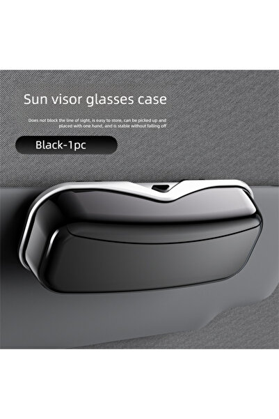 Choice3 علبة نظارات سيارة سوداء أنيقة تمنع اهتزاز النظارات، حامل نظارات شمسية...