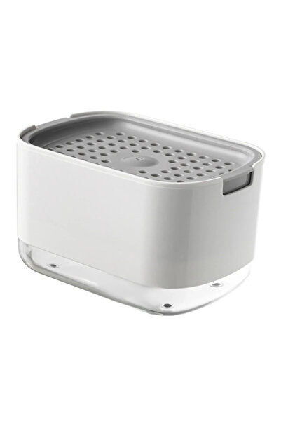 Choice موزع صابون سائل أبيض 2 في 1، مضخة صابون سائل، حاوية صابون مع حامل إسفن...