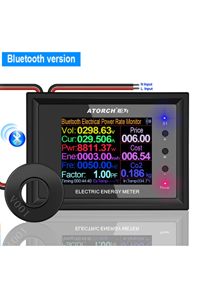 Choice1 With Bluetooth 100A AC50-300V 2.4-Inch Digital Power Energy Meter Wat...