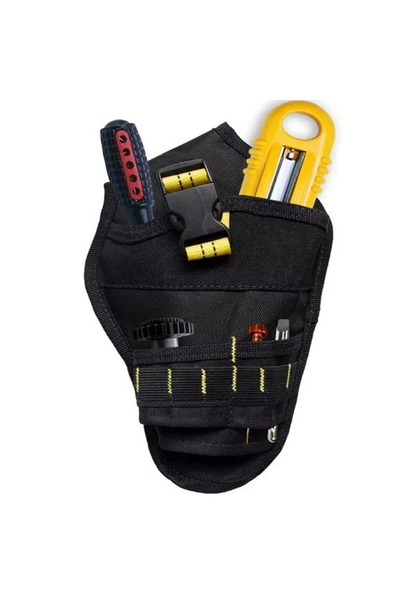 Deli جراب أداة كهربائية أسود مع حامل مثقاب لاسلكي/خطاف واحد مع مشبك معدني لسه...