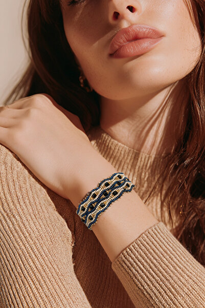 Her Touch Özel Tasarım El Yapımı Kristal & Kum Boncuklu Kadın Bilekliği – 19,...