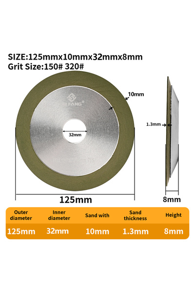 Choice قرص تجليخ ماسي دائري من الراتنج، مقاس 75/100/125/150 مم، 150 × 125 × 3...