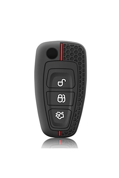 Choice غطاء مفتاح السيارة عن بعد أسود اللون مصنوع من السيليكون بثلاثة أزرار، ...