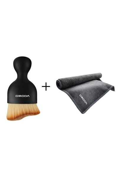 Choice1 فرشاة ومنشفة رمادية لتنظيف السيارات، أداة فرشاة من جلد الغزال، منشفة ...