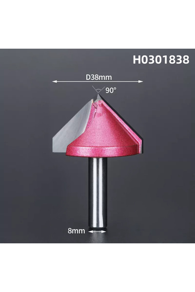 Choice16 H0301838 HUHAO لقمة توجيه خشبية على شكل حرف V بساق 6 مم، بزوايا 60، ...