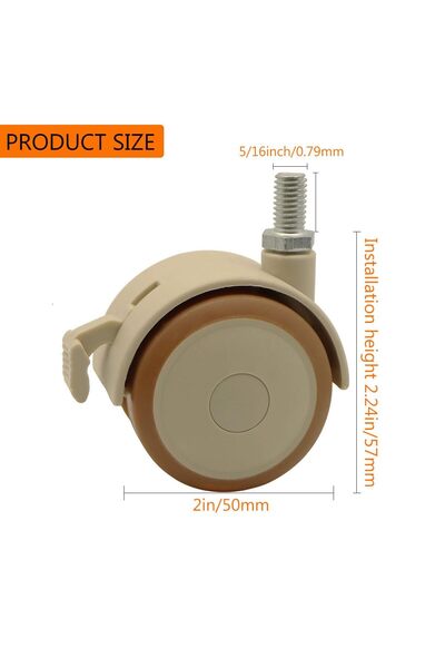 Choice M8 2" Stem Casters Replacement Casters 4Pcs Threaded Swivel Furniture ...