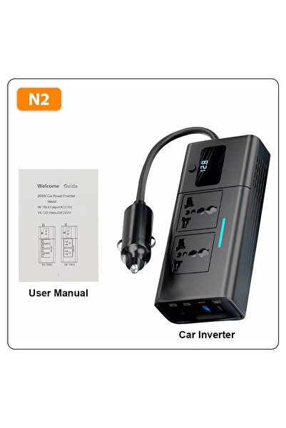Choice N2 Car 220v Inverter 12 to 220 Voltage Power Converter 200W for 12V Ve...