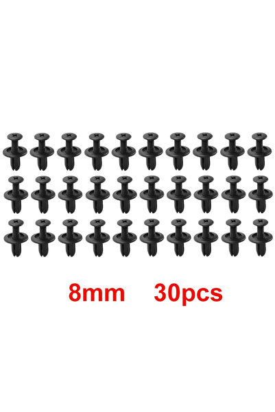 Choice 30 قطعة مسامير برشام بلاستيكية مقاس 8 مم/6 مم، مثبتات براغي مصدات السي...