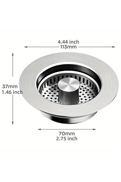 Choice مصفاة حوض مطبخ فضية اللون 3 في 1 مصنوعة من الفولاذ المقاوم للصدأ - سدا...