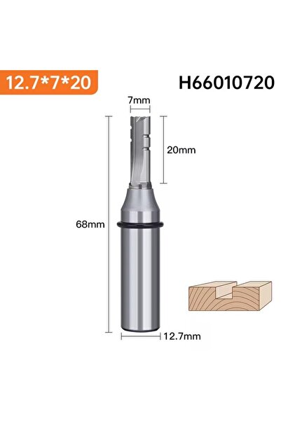 Choice6 H66010720 HUHAO قاطع طحن مستقيم 12.7 مم من كربيد التنجستن، لقمة توجيه...