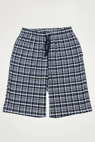 OBJE Men's Brown Plaid Cotton Shorts