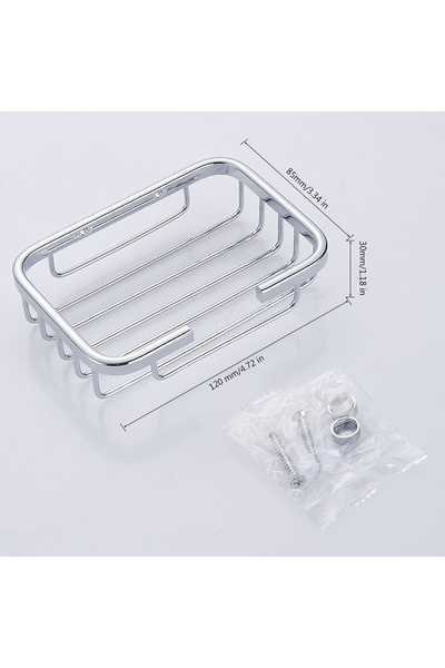 Choice حامل صابون فضي من الفولاذ المقاوم للصدأ، طبق صابون يُثبت على الحائط، م...