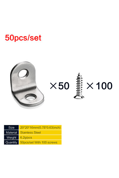 Choice1 50 قطعة، 100 برغي، 5/25/50 قطعة من دعامات الزاوية المصنوعة من الفولاذ...