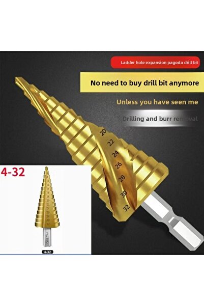choice2 4-32mm HSS Step Drill Bit 4-12mm 4-20mm 4-32mm Hex Titanium Cone Hole...