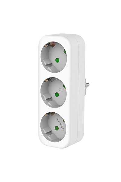 Choice1 250 فولت، قابس أوروبي ثلاثي، قطعة واحدة، أبيض، 1/2 قطعة، موسع مقبس حا...