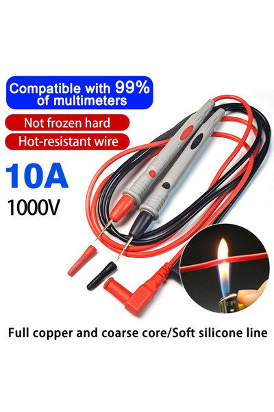 Choice 1PCS 1000V 10A Digital Multimeter Probe Test Leads Universal Needle Ti...