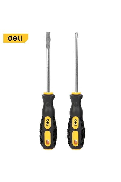 Deli 2 pcs set 2pcs Magnetic Screwdriver Flat Head Cross Screwdriver Househol...