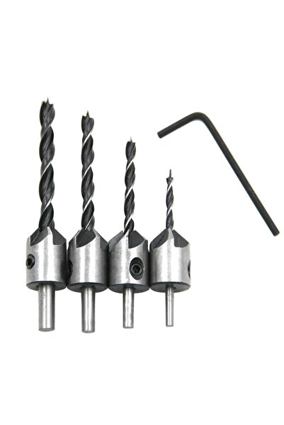 Choice مجموعة واحدة من 4 قطع مثقاب نجارة + مفتاح ربط واحد، تتضمن رؤوس مثقاب غ...