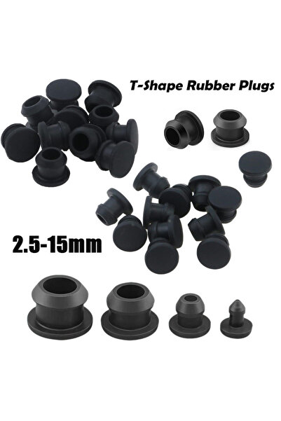 Choice22 20 قطعة من سدادات السيليكون المخروطية السوداء من النوع T، مقاس 8.5 م...