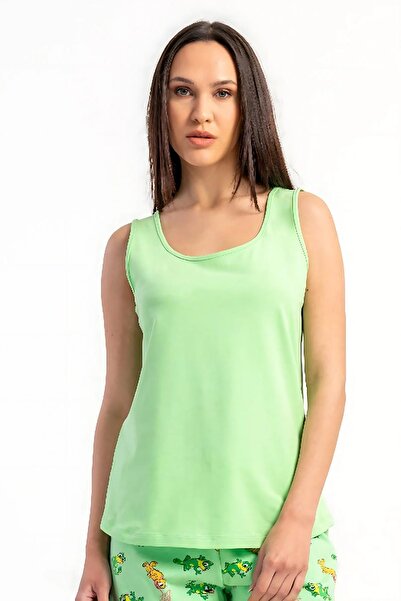 OBJE Women's Green Thick Strap Top
