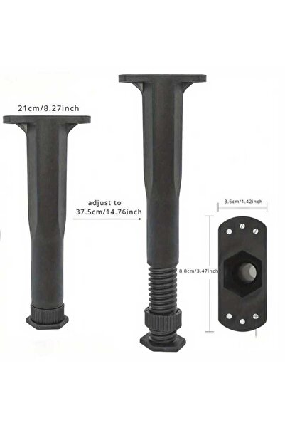 Choice أرجل دعم مركزية قابلة لتعديل الارتفاع (21-37.5 سم) - 4 قطع - مناسبة لل...