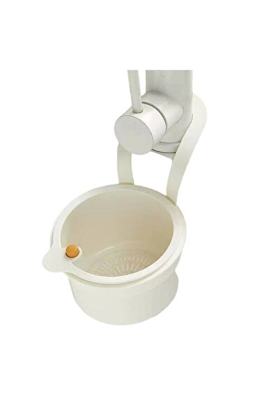 Choice مصفاة حوض مطبخ بيضاء مبتكرة، سلة معلقة بغطاء سفلي قابل للفصل والفتح، س...