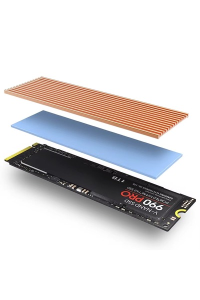 Choice1 Gold Aluminum M.2 SSD Heatsink for 2280 NVMe – with Thermal Pad, Fits...