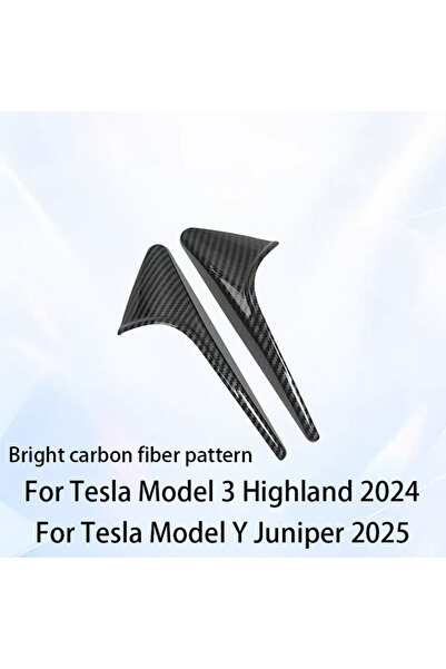 Choice غطاء كاميرا جانبي بنمط كربوني لامع من ألياف الكربون ABS لسيارة تسلا مو...