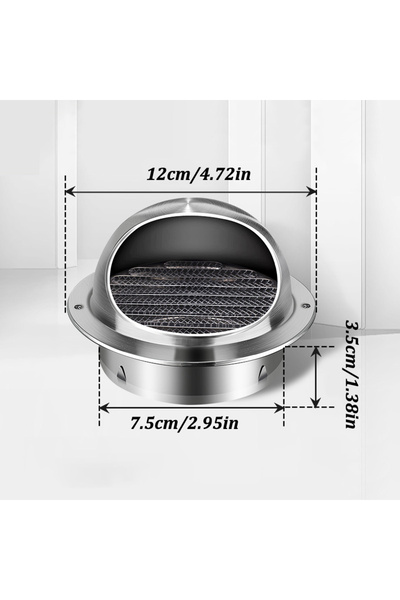 Choice Spherical-80mm Stainless Steel Ducting Ventilation Exhaust Grille Cove...