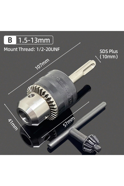 Choice3 (B) 1.5-13mm Metal 2-13MM/1.5-10MM Drill Chuck SDS Plus Shank Adapter...