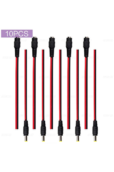 Choice 10PCS 20/10Pcs 5.5 X 2.1mm Male Female Plug 12V Dc Power Pigtail Cable...