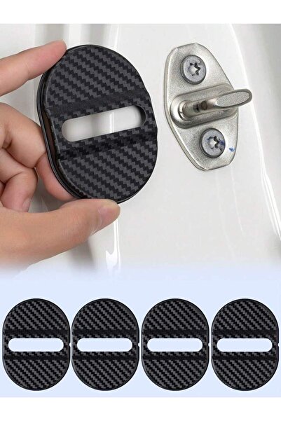 Choice أربع عبوات من أغطية أقفال الأبواب المصنوعة من ألياف الكربون - ماصة للص...