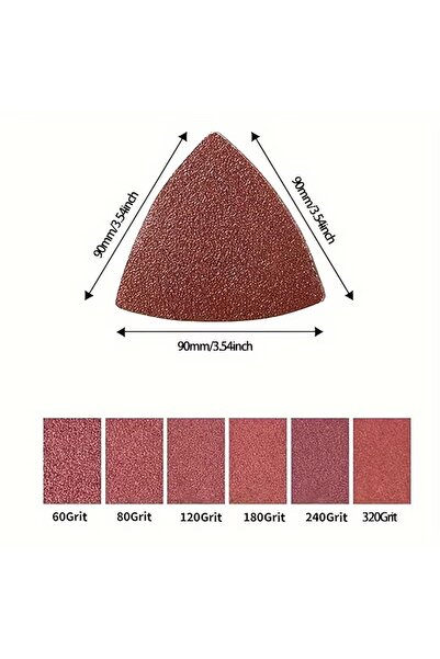 Choice4 80 30 قطعة 30 قطعة ورق صنفرة 90 مم مثلث الشكل بخطاف وحلقة ورق صنفرة م...